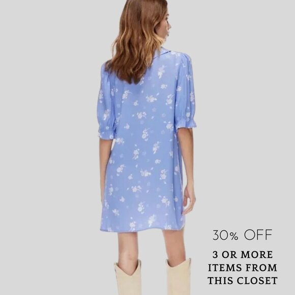 Wilfred Poppins Puff-Sleeve Button-Up Mini Dress - Picture 2 of 10